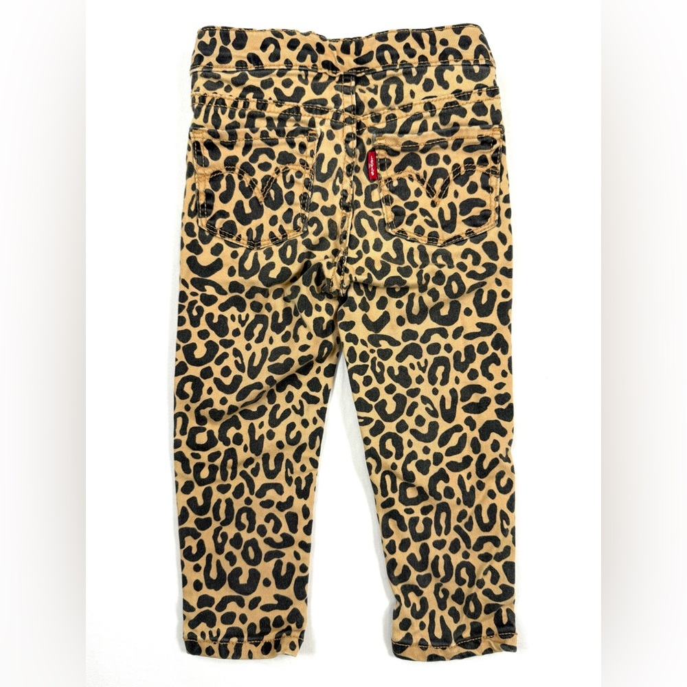 LEVI’S Toddler Girls’ Leopard‎ Print Pull-On Jeggings Boho Animal Print Size 2T - Picture 2 of 8